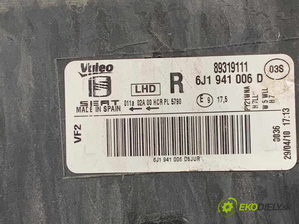 SEAT IBIZA IV liftback 2010 63 kW 1.4 1390 světlomet pravý přední část 6J1941006D