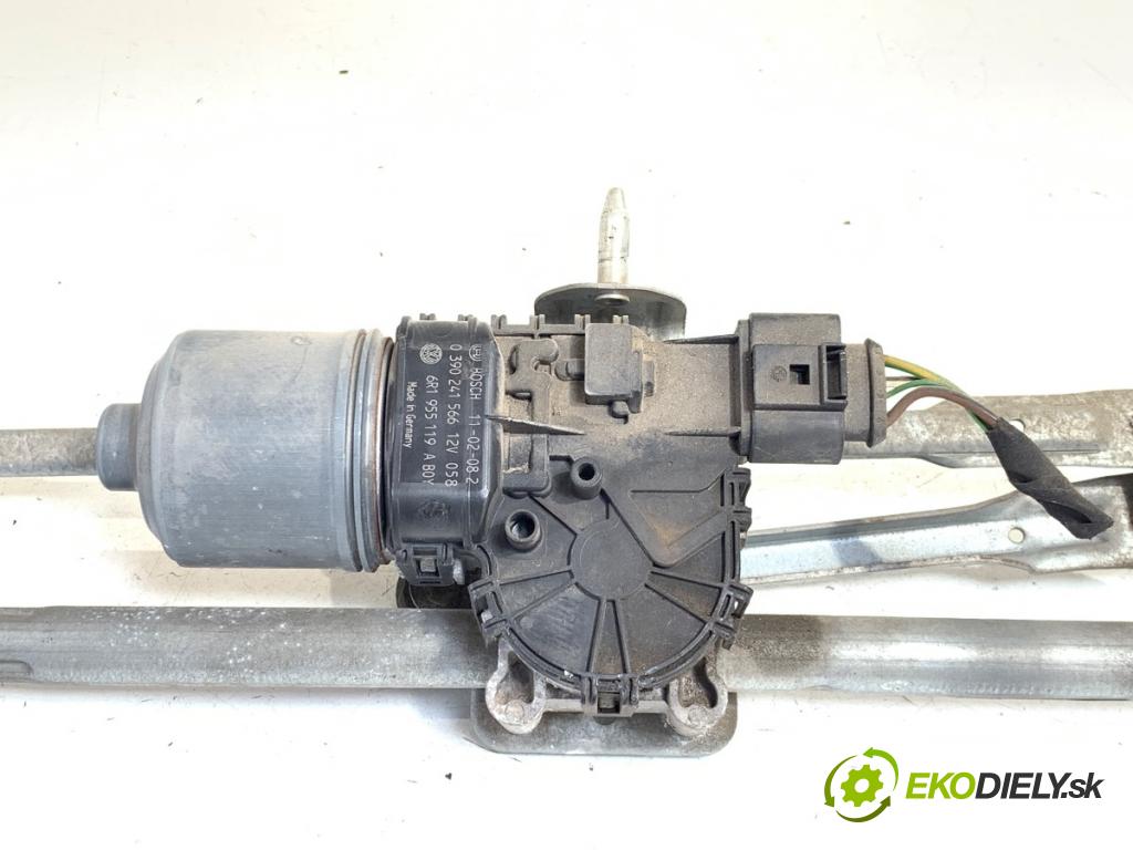 VW POLO V liftback 2011 63 kW 1.4 (6R1) 1390 Mechanizmus stieračov predný 6R1955023C (Motorček stieračov predný)