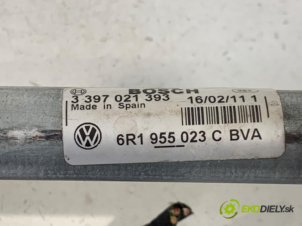 VW POLO V liftback 2011 63 kW 1.4 (6R1) 1390 Mechanizmus stieračov predný 6R1955023C (Motorček stieračov predný)
