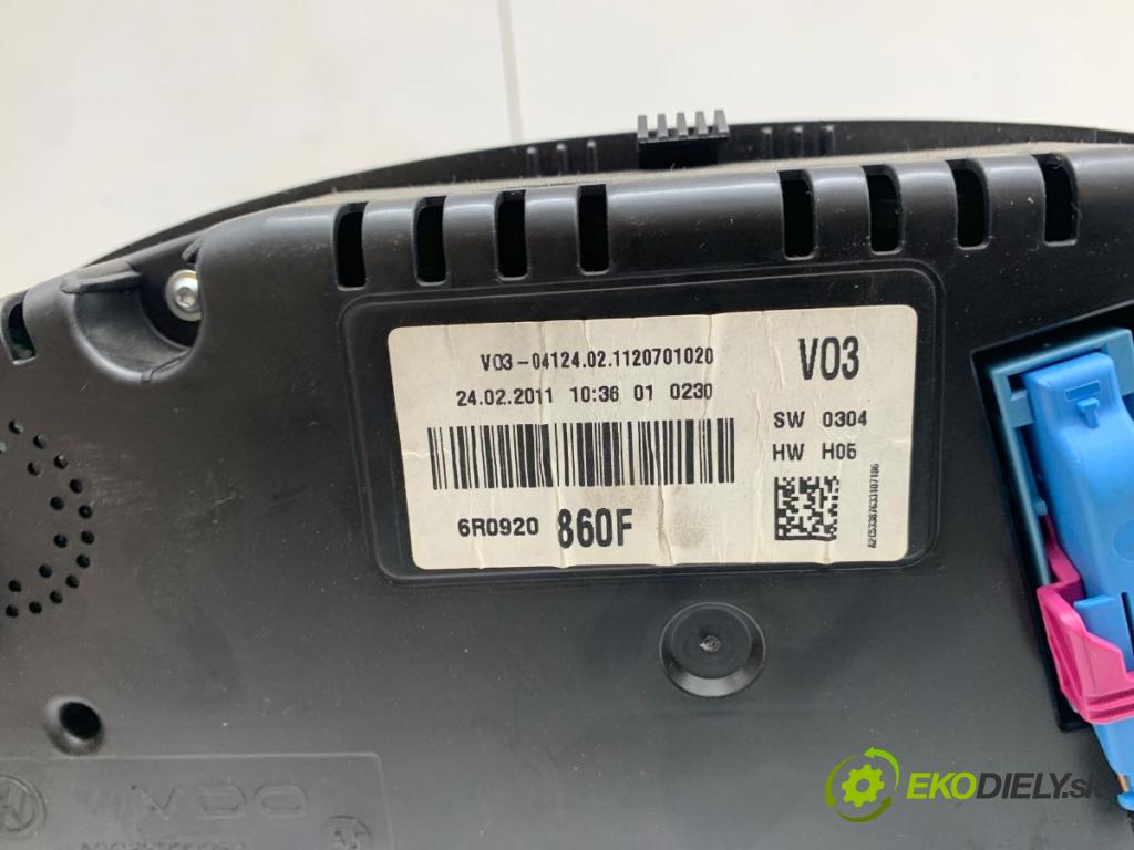 VW POLO V liftback 2011 63 kW 1.4 (6R1) 1390 prístrojovka 6R0920860F (Přístrojová deska)