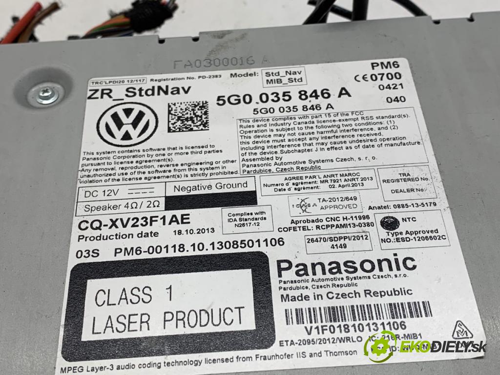 VW GOLF VII Kombi 2013 110 kW 2.0 TDI 1968 čítač navigácie 5G0035846A (Elektrosúčasti ostatné)