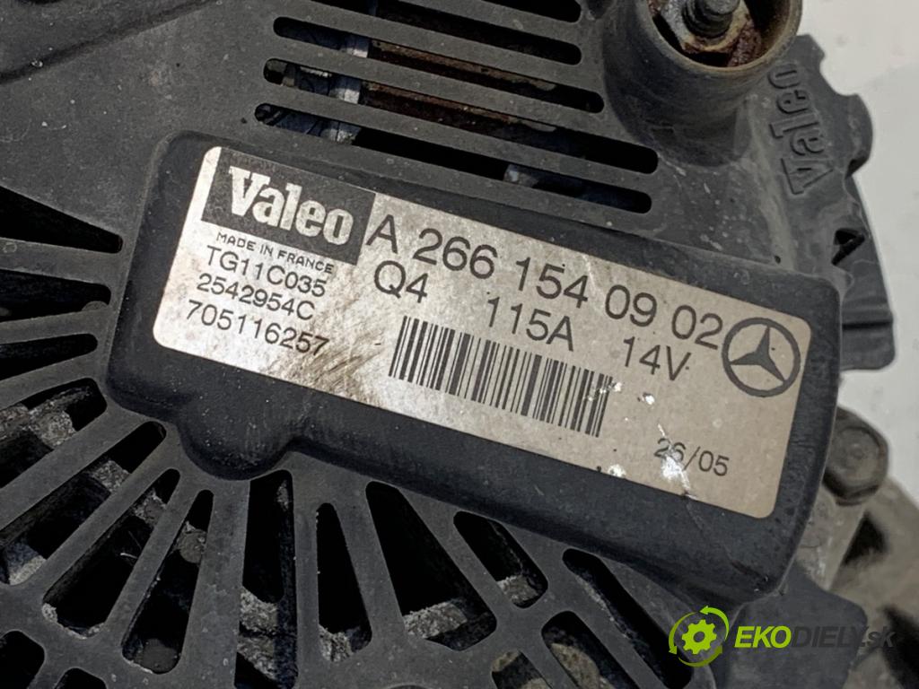 MERCEDES-BENZ W245 liftback 2005 100 kW B 200 (245.233) 2034 Alternátor A2661540902 (Alternátor)