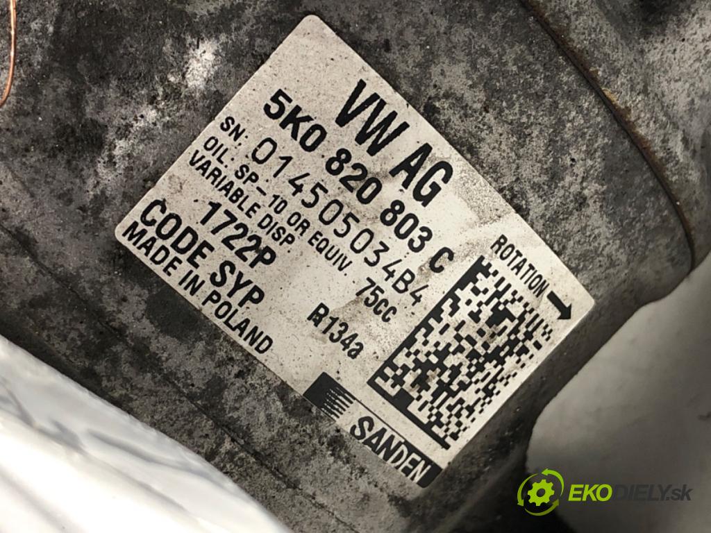 SKODA SUPERB II liftback 2014 92 kW 1.4 TSI 1390 kompresor klimatizace 5K0820803C (Kompresor klimatizace)
