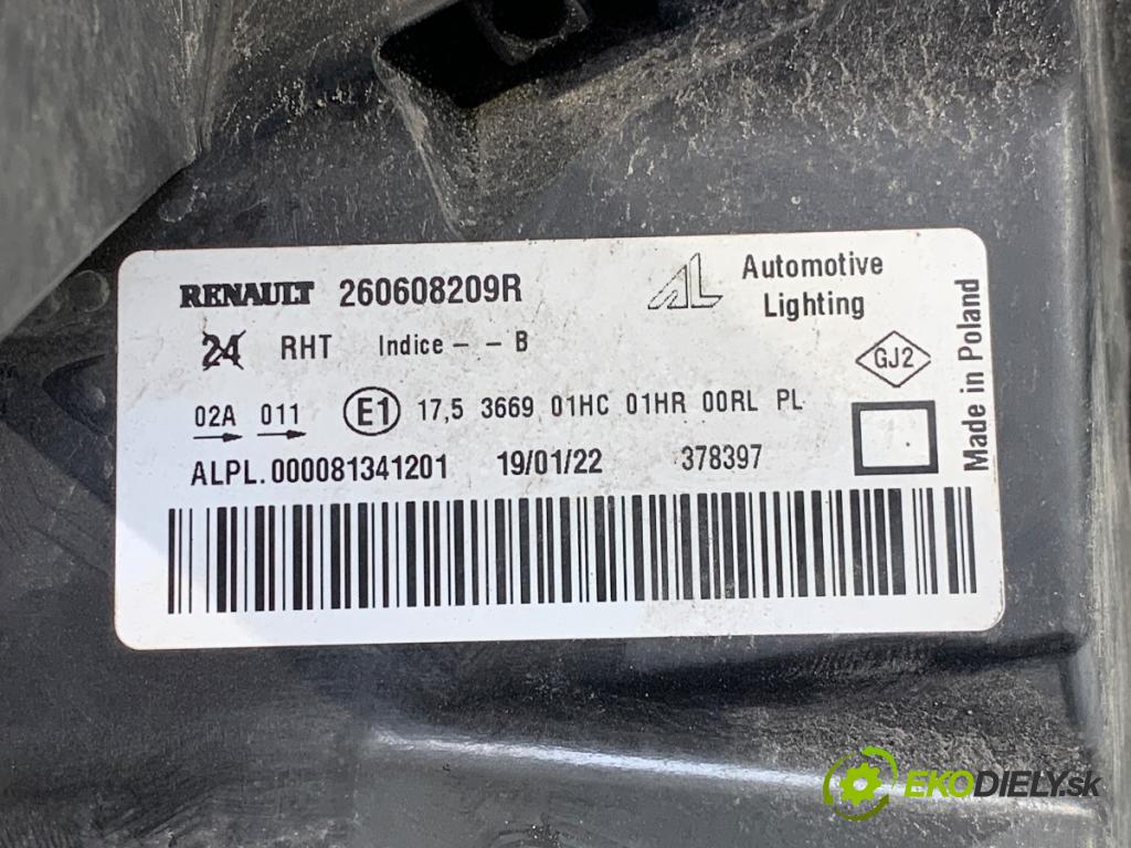 DACIA DUSTER SUV 2016 84 kW 1.6 SCe 115 1598 světlomet levý přední část 260608209R
