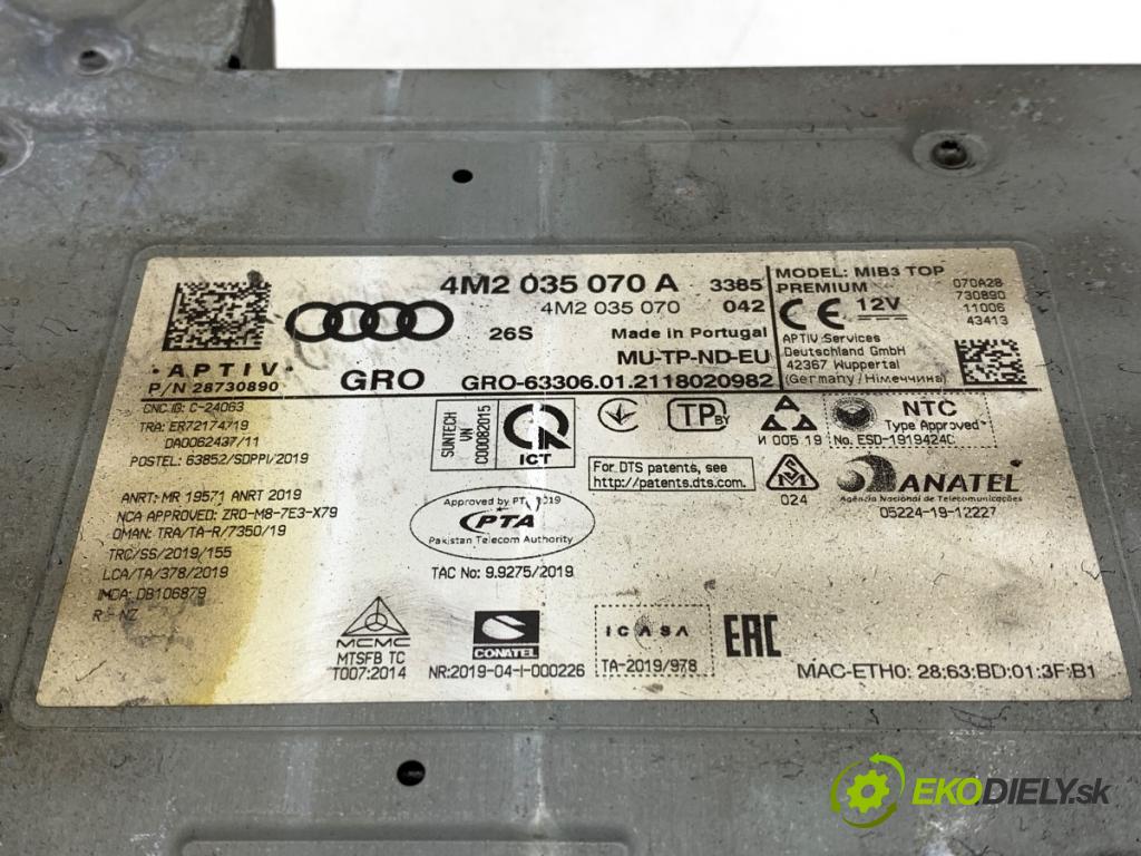 AUDI Q7 4M SUV 2021 170 kW 45 TDI Mild Hybrid quattro 2967 čítač navigácie 4M2035070A (Elektrosúčasti ostatné)