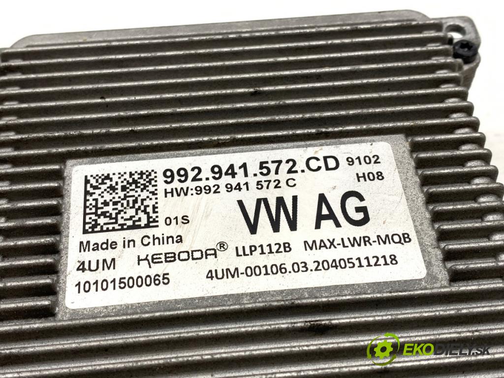 SKODA OCTAVIA IV Kombi 2020 85 kW 2.0 TDI 1968 Menič XENON 992941572CD (Riadiaca jednotka xenónu)