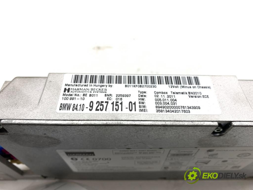 BMW F20 liftback 2011 100 kW 116 i 1598 modul BLUETOOTH 9267915 (Řídící jednotka ostatní)
