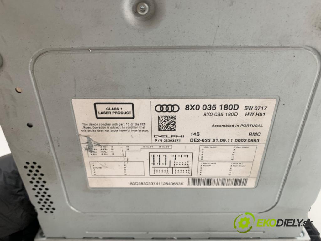 AUDI A1 8X liftback 2011 63 kW 1.2 TFSI 1197 RADIO 8X0035180D (Audio zariadenie)