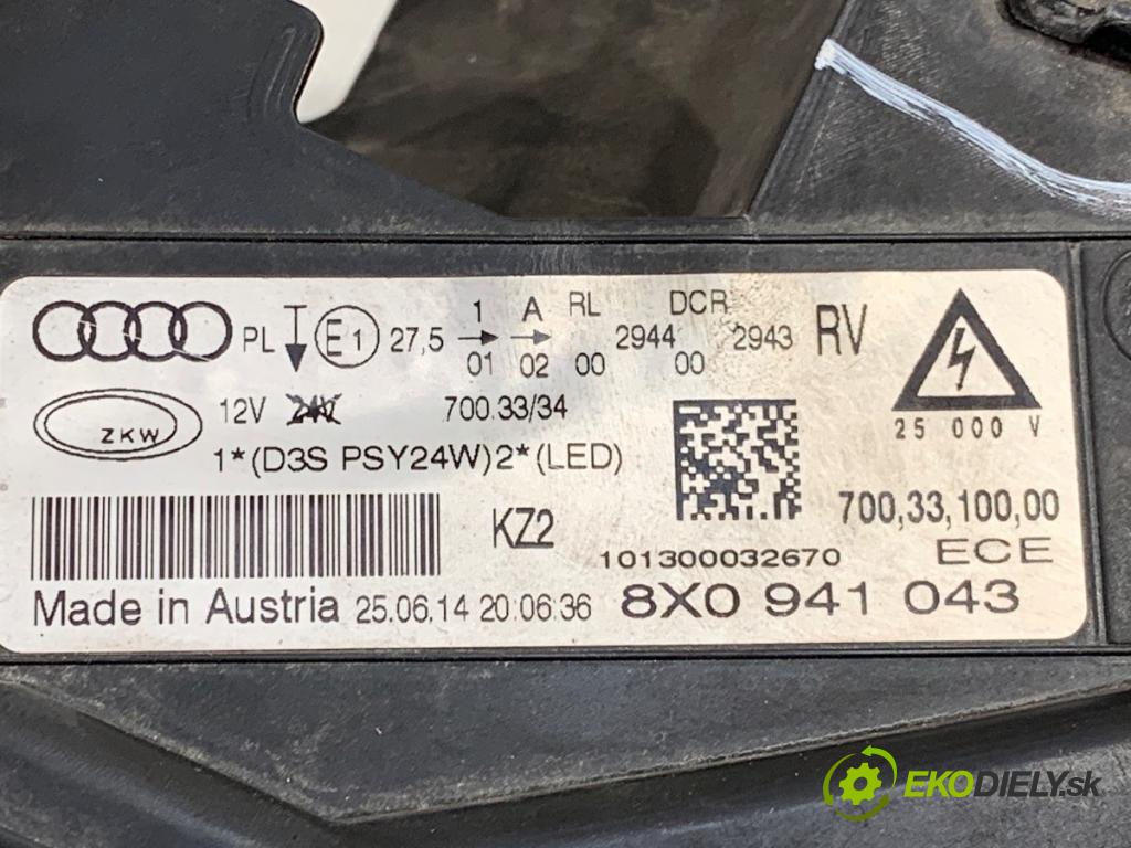 AUDI A1 8X liftback 2011 63 kW 1.2 TFSI 1197 světlomet levý přední část 8X0941043