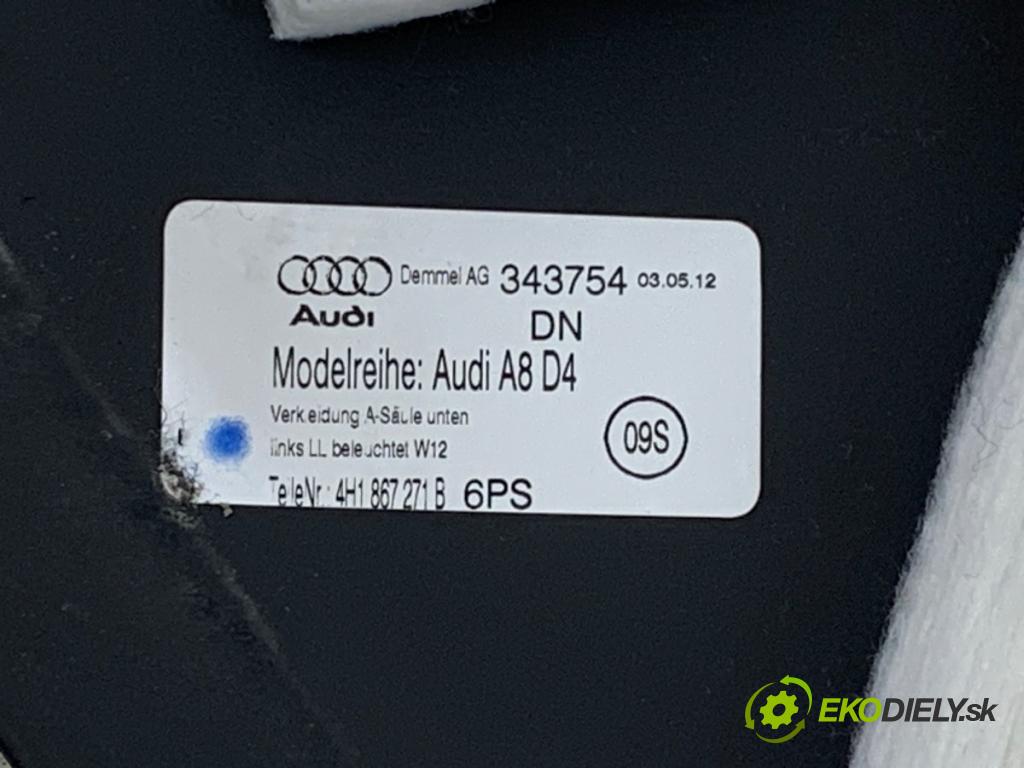 AUDI A8 D4 sedan 2012 368 kW 6.3 W12 quattro 6299 Lišta Násada prahu predný ľavá strana OSVETLENÁ 4H1867271B