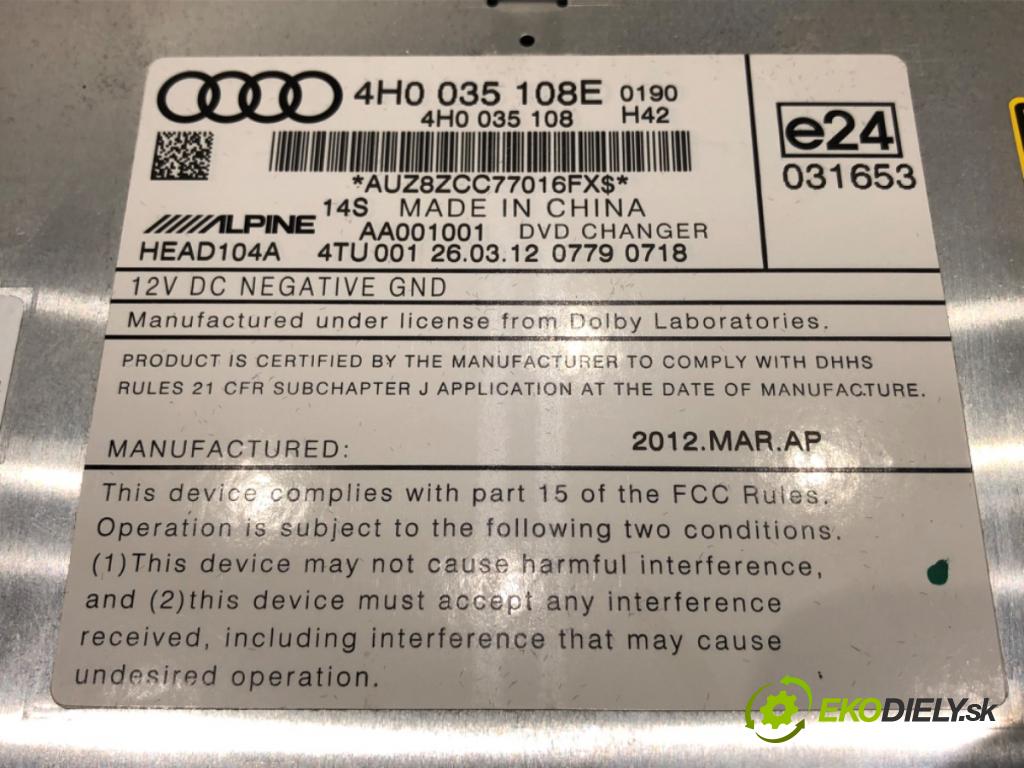 AUDI A8 D4 sedan 2012 368 kW 6.3 W12 quattro 6299 měnič CD 4H0035108E (CD měnič)