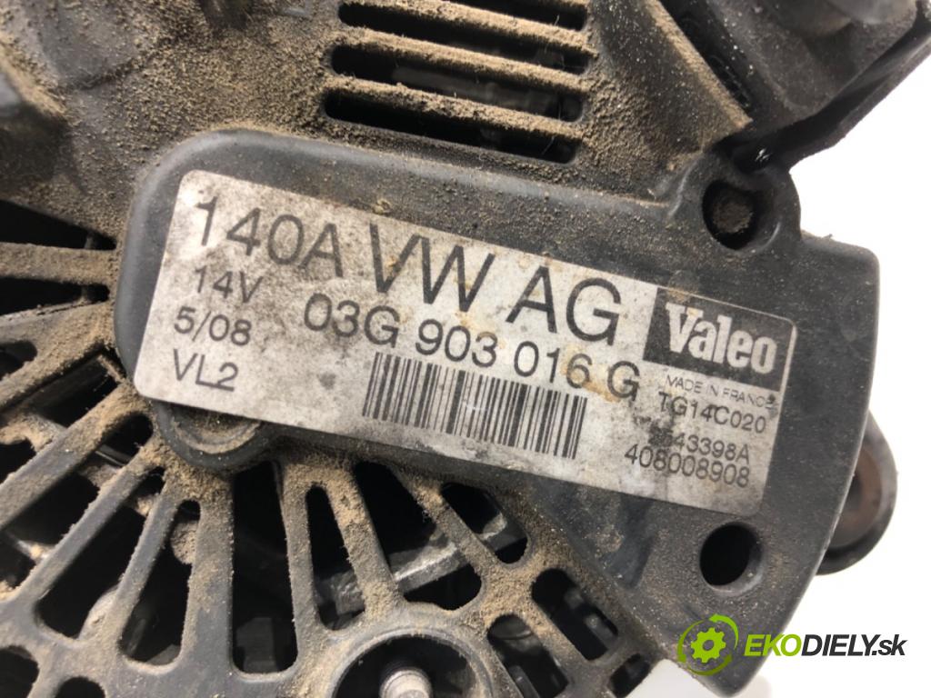 AUDI A4 B8 sedan 2008 105 kW 2.0 TDI 1968 Alternátor 03G903016G (Alternátor)