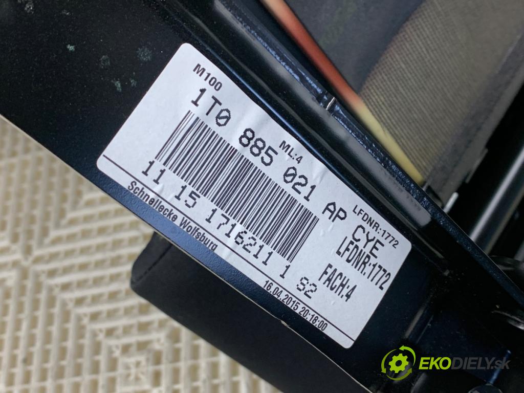 VW TOURAN nadwozie wielkoprzestrzenne (MPV) 2015 103 kW 1.4 TSI 1390 Sedadlo tretí rad ľavy 1T0885021AP