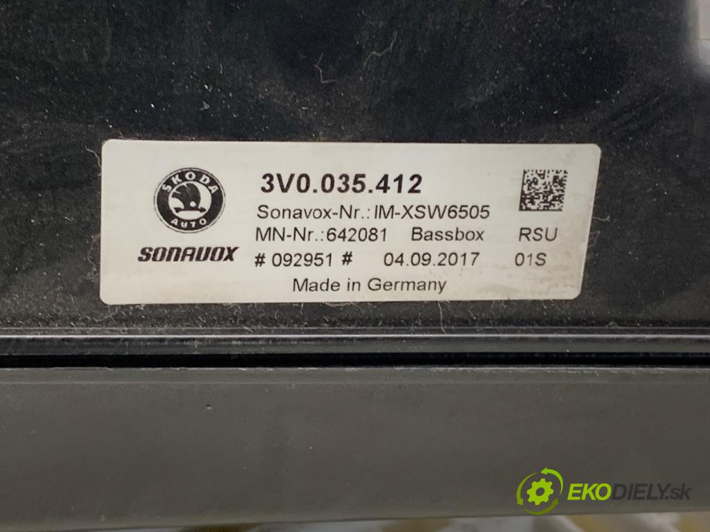 SKODA SUPERB III liftback 2017 132 kW 1.8 TSI 1798 subwoofer 3V0035412 (Audio zariadenie)