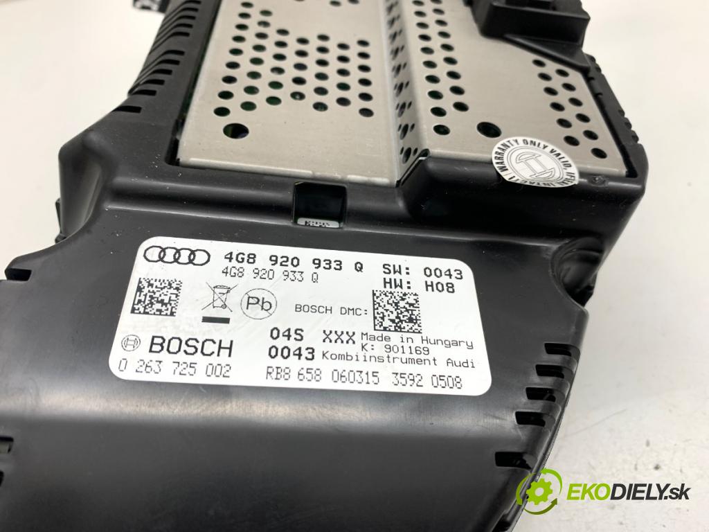 AUDI A6 C7 sedan 2015 110 kW 2.0 TDI 1968 Prístrojovka 4G8920933Q (Prístrojová doska)