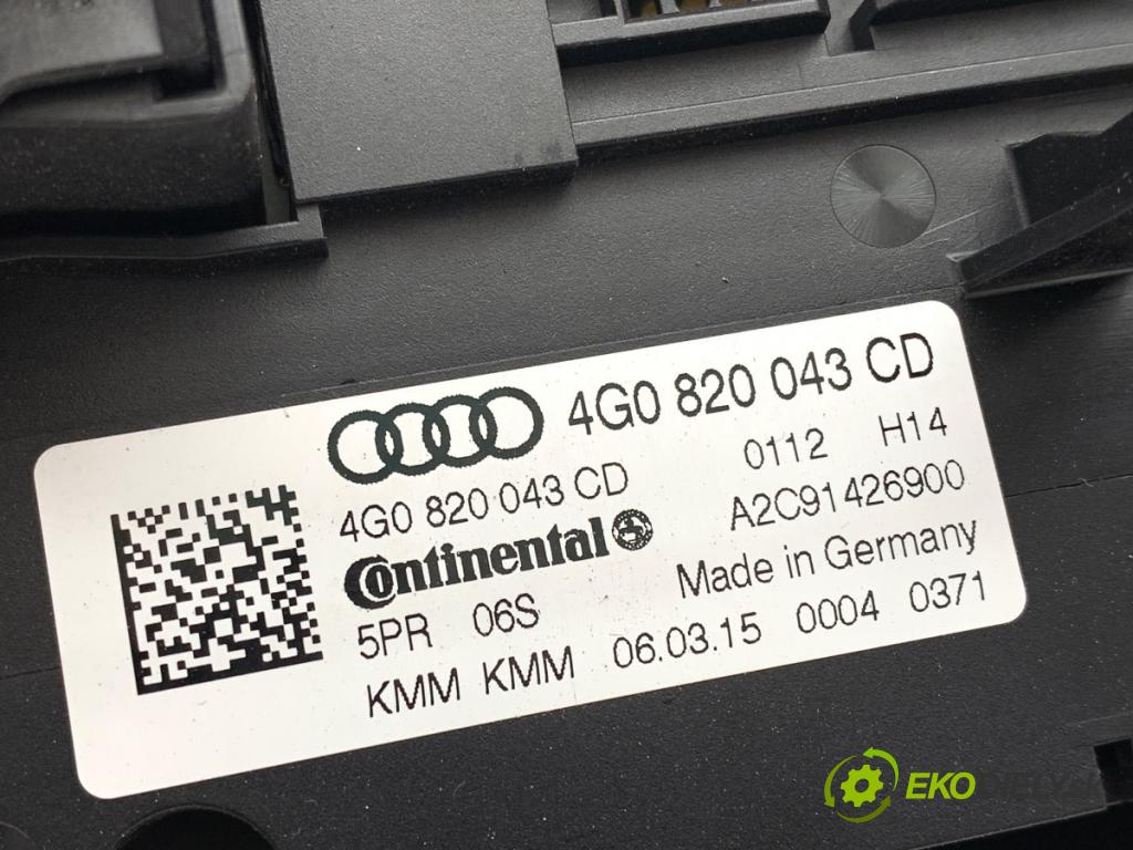 AUDI A6 C7 sedan 2015 110 kW 2.0 TDI 1968 Panel ovládaní topení 4G0820043CD (Páčky pod volantem)