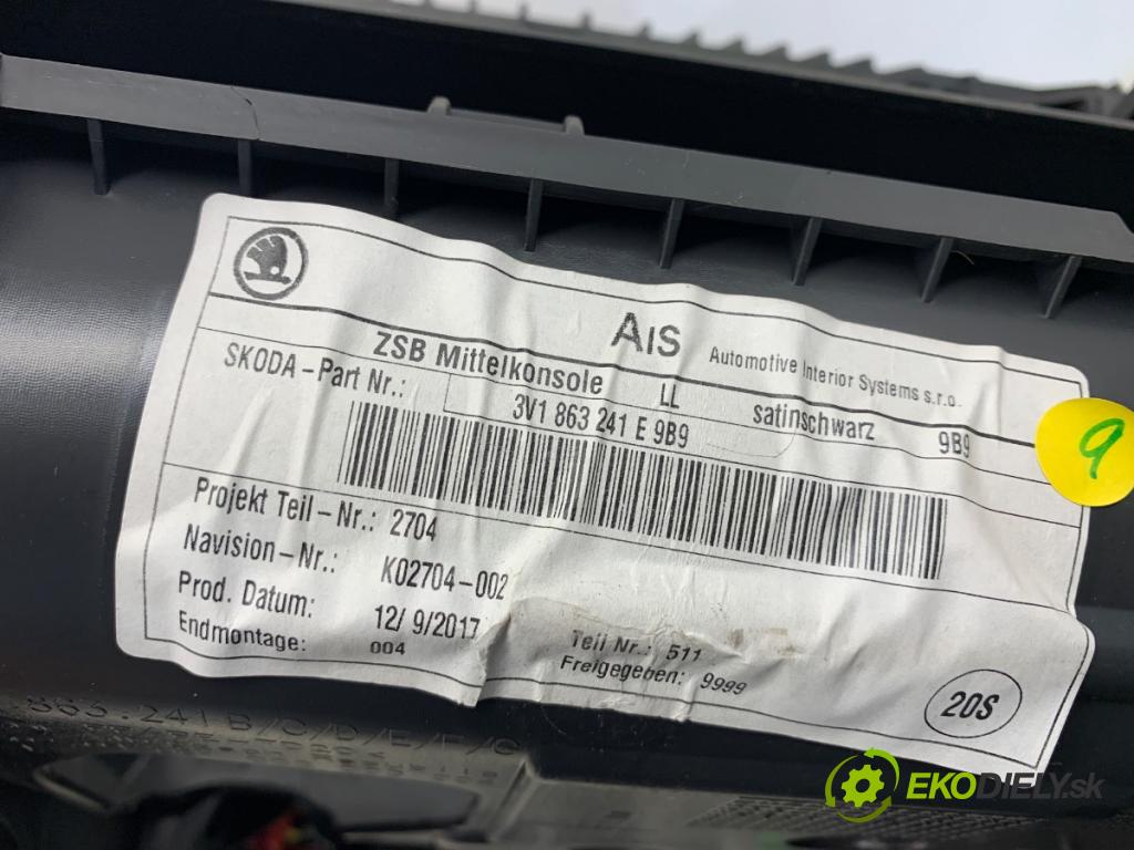 SKODA SUPERB III liftback 2017 132 kW 1.8 TSI 1798 Tunel stredový 3V1863241 (Stredový tunel)