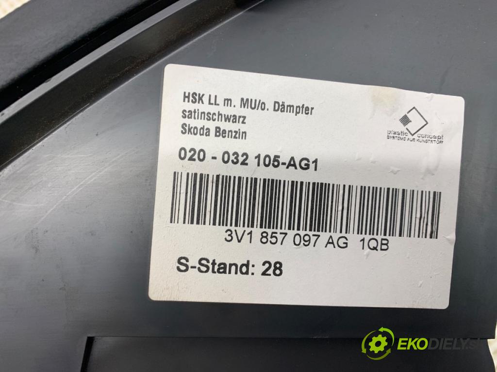SKODA SUPERB III liftback 2017 132 kW 1.8 TSI 1798 Priehradka, kastlík spolujazdca 3V18570971Q (Priehradka (kastlík))
