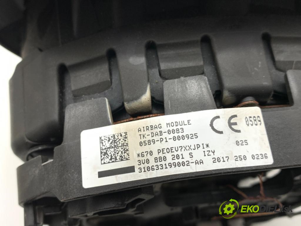 SKODA SUPERB III liftback 2017 132 kW 1.8 TSI 1798 AirBag volantu 3V0880201S (Airbag)