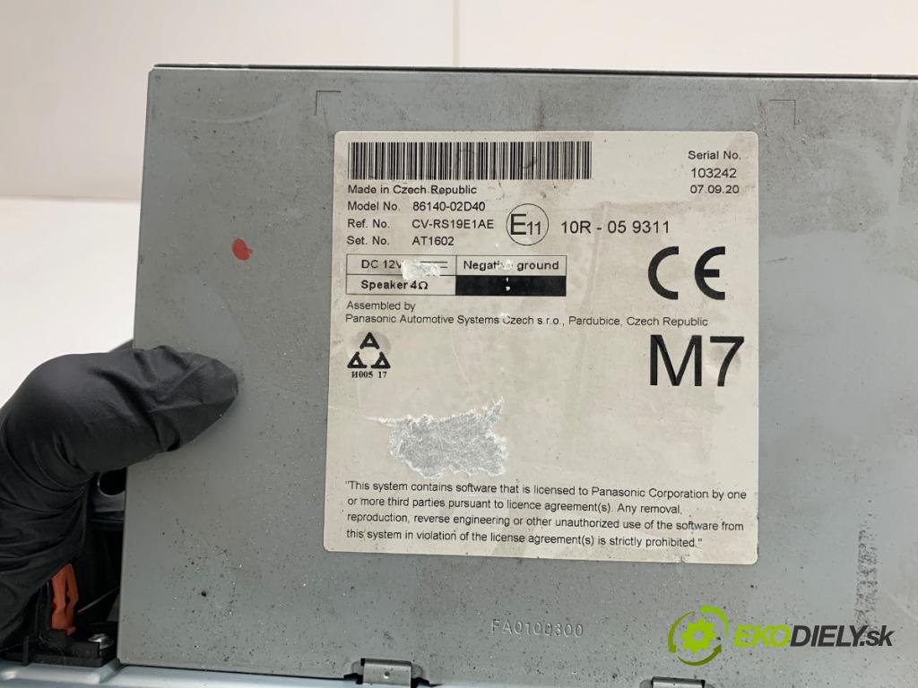 TOYOTA COROLLA E21 sedan 2020 72 kW 1.8 VVTi Hybrid (ZWE211, MZEA12) 1798 RADIO Displej 86140-02D40