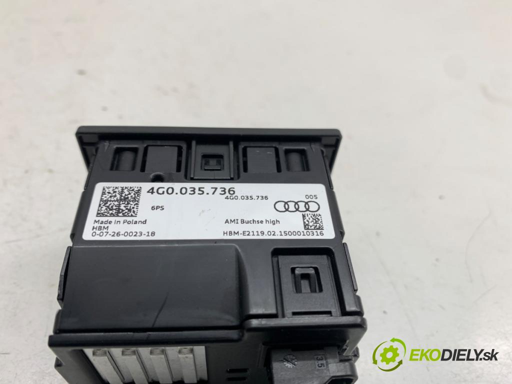 AUDI A6 C7 sedan 2015 110 kW 2.0 TDI 1968 HNÍZDO: USB AUX 4G0035736