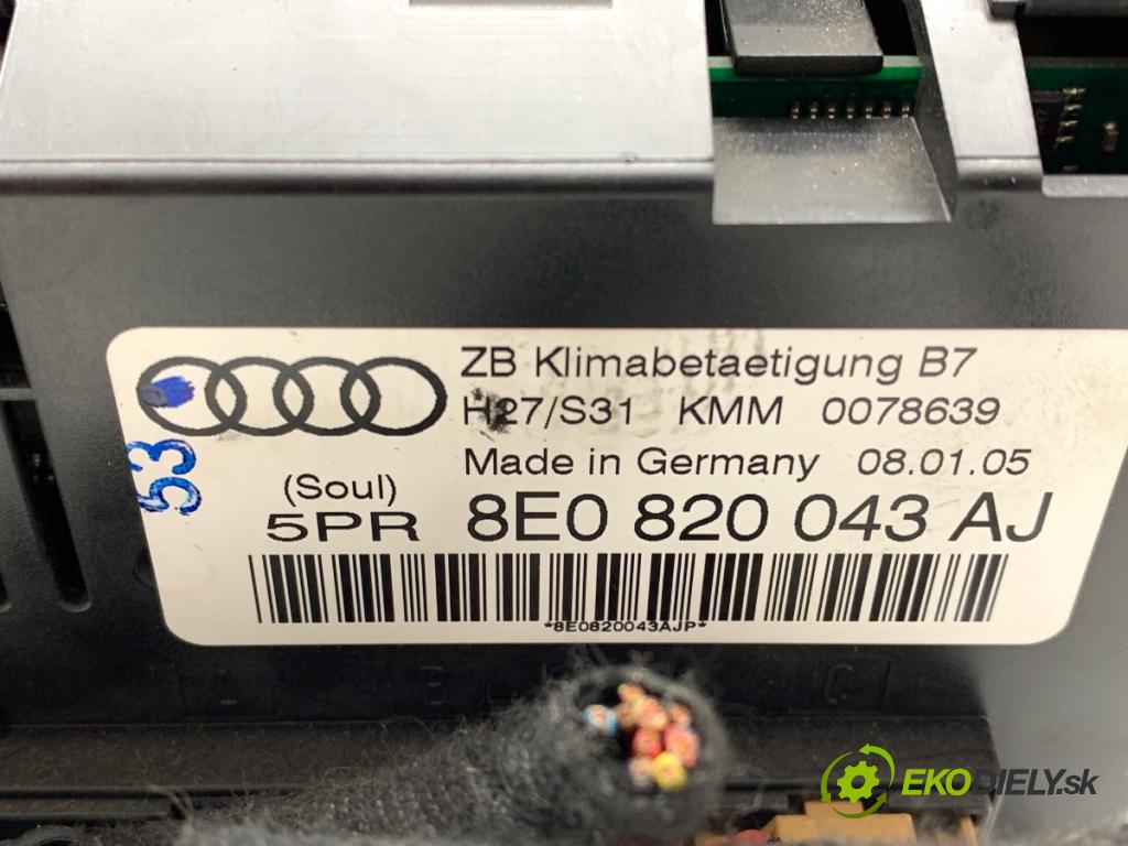 AUDI A4 B7 Kombi 2005 85 kW 1.9 TDI 1896 Panel ovládaní topení 8E0820043AJ (Páčky pod volantem)