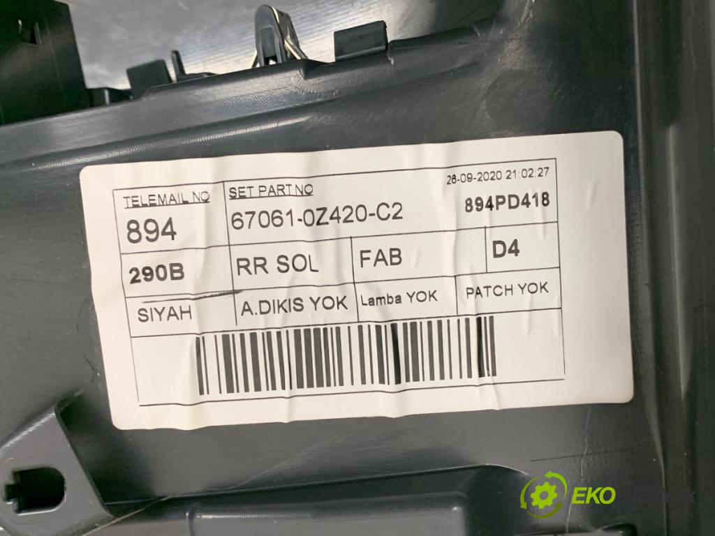 TOYOTA COROLLA E21 sedan 2020 72 kW 1.8 VVTi Hybrid (ZWE211, MZEA12) 1798 čalúnenie Dvere ľavy zad