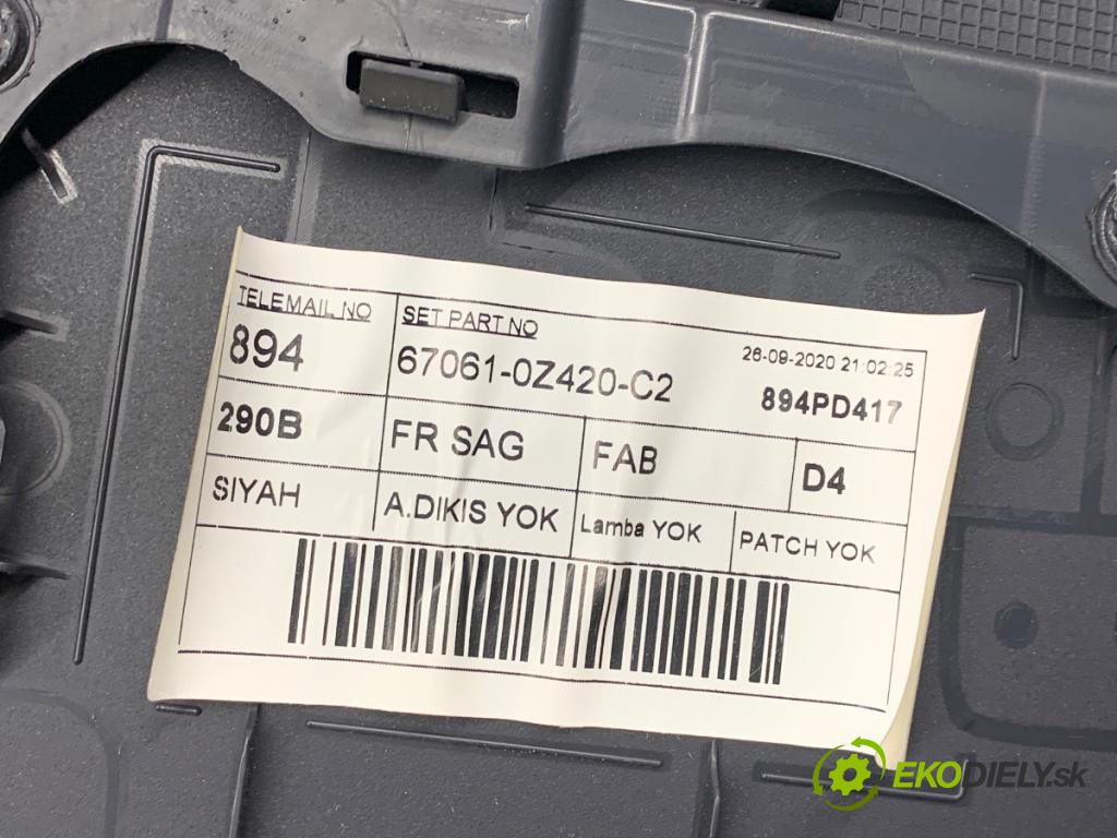 TOYOTA COROLLA E21 sedan 2020 72 kW 1.8 VVTi Hybrid (ZWE211, MZEA12) 1798 čalúnenie Dvere pravy predný