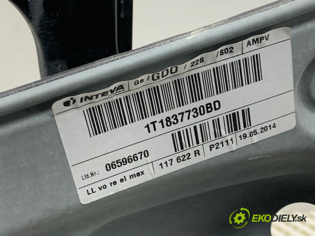 VW TOURAN nadwozie wielkoprzestrzenne (MPV) 2014 77 kW 1.6 TDI 1598 Mechanizmus okna pravy predný 1T1837730BD