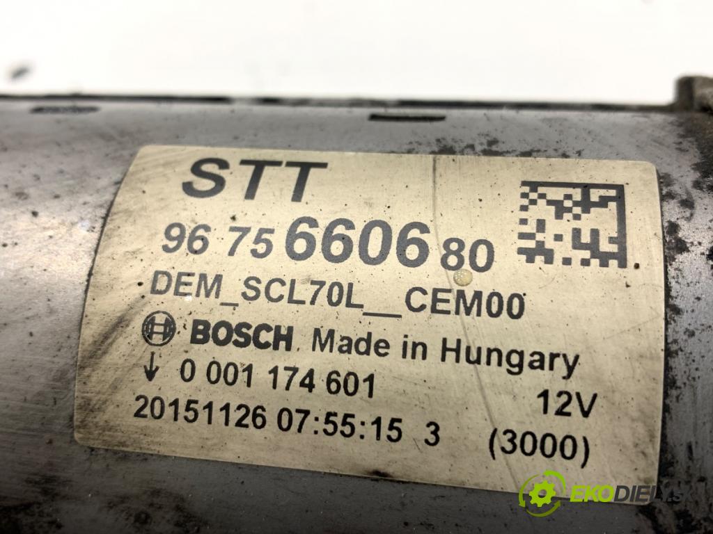 PEUGEOT 2008 I SUV 2016 85 kW 1.6 BlueHDi 1560 startér 9675660680 (Startér)