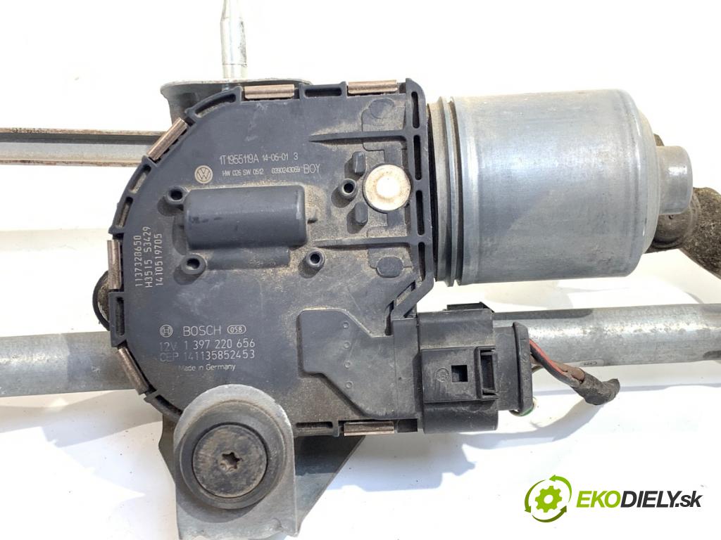 VW TOURAN nadwozie wielkoprzestrzenne (MPV) 2014 77 kW 1.6 TDI 1598 mechanismus stěračů přední část 1T1955023A (Motorek stěračů přední)