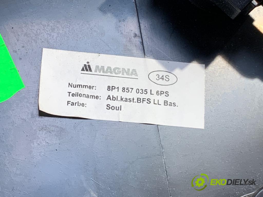 AUDI A3 8P liftback 2010 92 kW 1.4 TFSI 1390 Priehradka, kastlík spolujazdca 8P1857035 (Priehradka (kastlík))