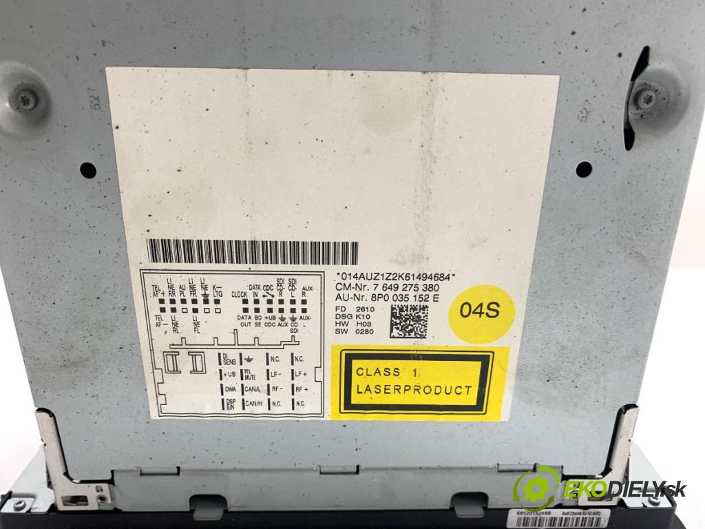 AUDI A3 8P liftback 2010 92 kW 1.4 TFSI 1390 RADIO 8P0035152E (Audio zariadenie)