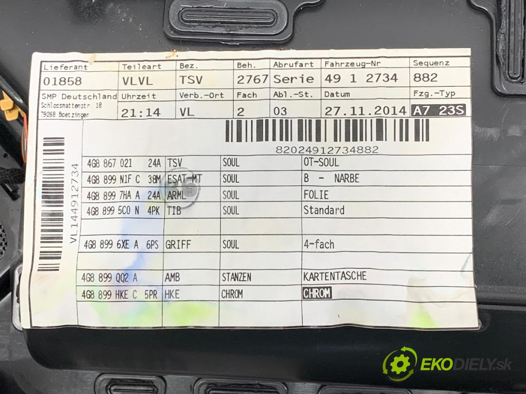AUDI A7 4G liftback 2016 245 kW 3.0 TFSI quattro 2995 ča dveře levý přední část AMBIENTE 4G8867021