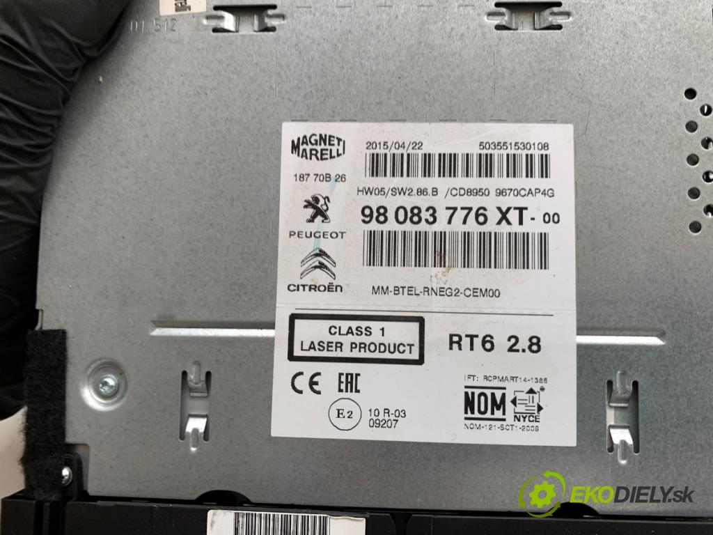 CITROEN C3 II liftback 2015 68 kW 1.6 HDi 1560 RADIO 98083776XT (Audio zařízení)