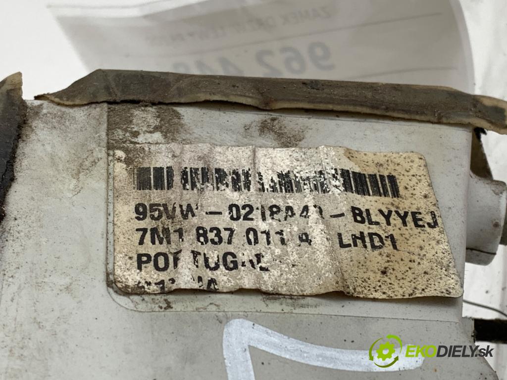 FORD GALAXY MK1 nadwozie wielkoprzestrzenne (MPV) 1997 66 kW 1.9 TDI 1896 zámok Dvere ľavy predný 7M1837011A