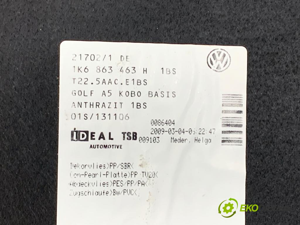 VW GOLF VI liftback 2009 90 kW 1.4 TSI 1390 KRYTINA: kufra 1K6863463H