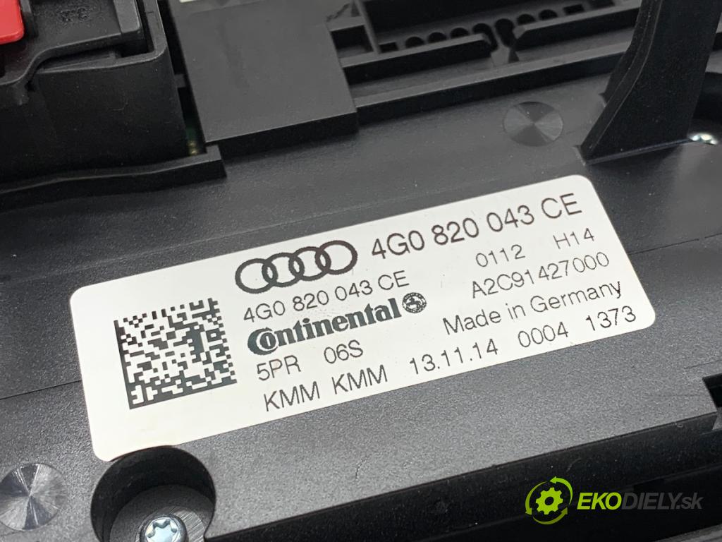 AUDI A7 4G liftback 2016 245 kW 3.0 TFSI quattro 2995 Panel ovládania kúrenia 4G0820043CE (Prepínacie páčky pod volantom)