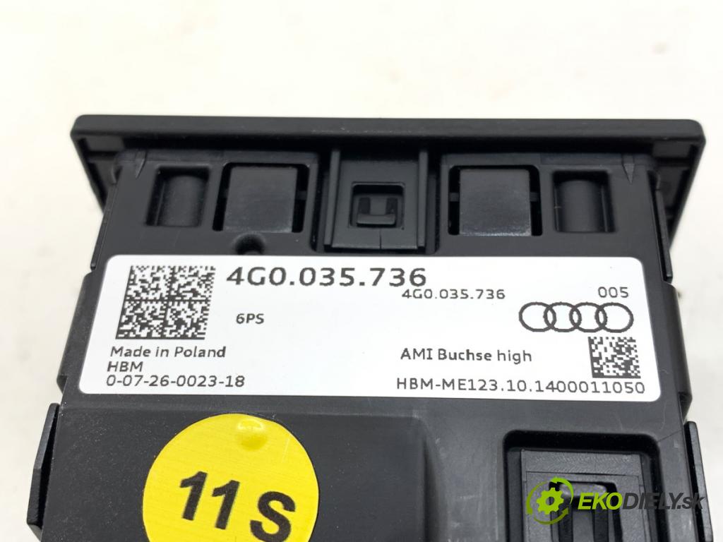 AUDI A7 4G liftback 2016 245 kW 3.0 TFSI quattro 2995 HNÍZDO: USB 4G0035736