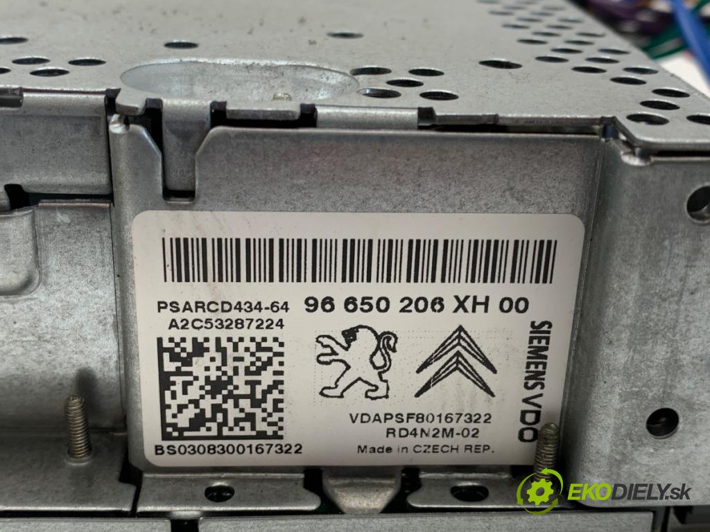 PEUGEOT 308 SW kabriolet 2008 110 kW 1.6 16V 1598 RADIO 96650206XH (Audio zařízení)