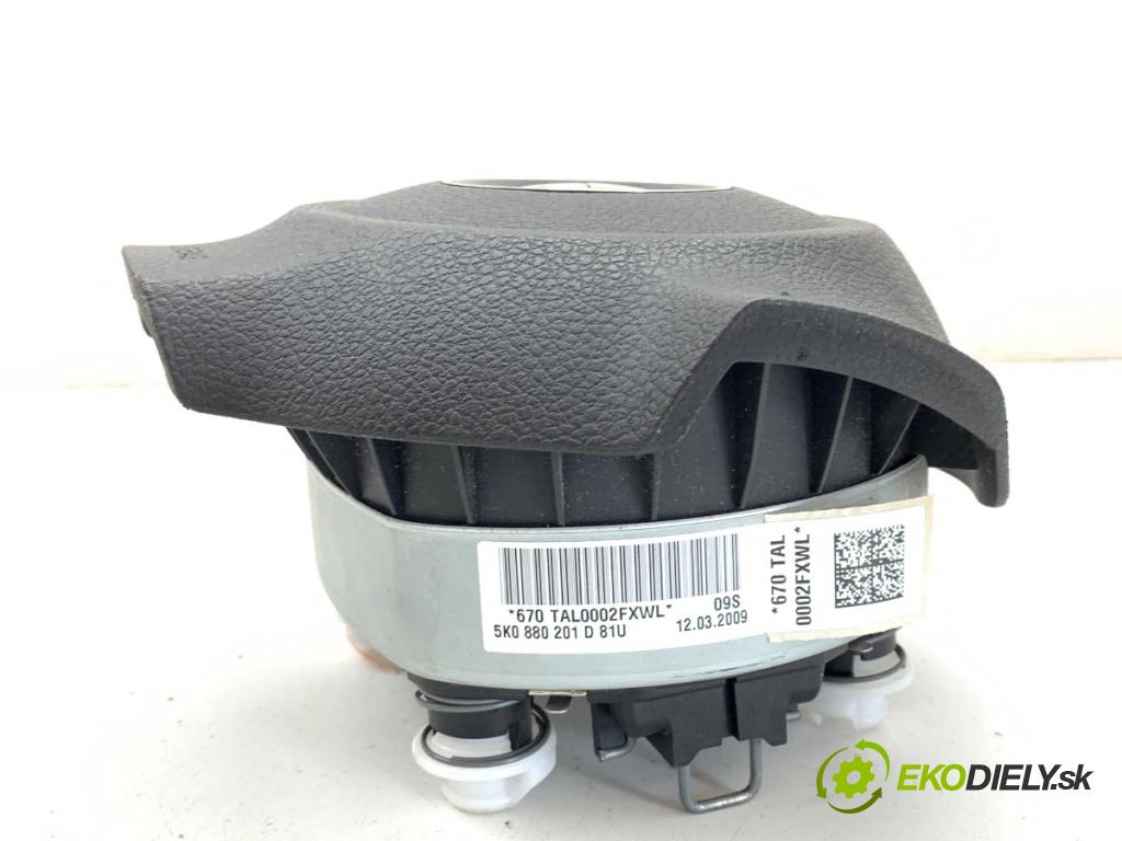 VW GOLF VI liftback 2009 90 kW 1.4 TSI 1390 AirBag volantu 5K0880201D (Airbag)