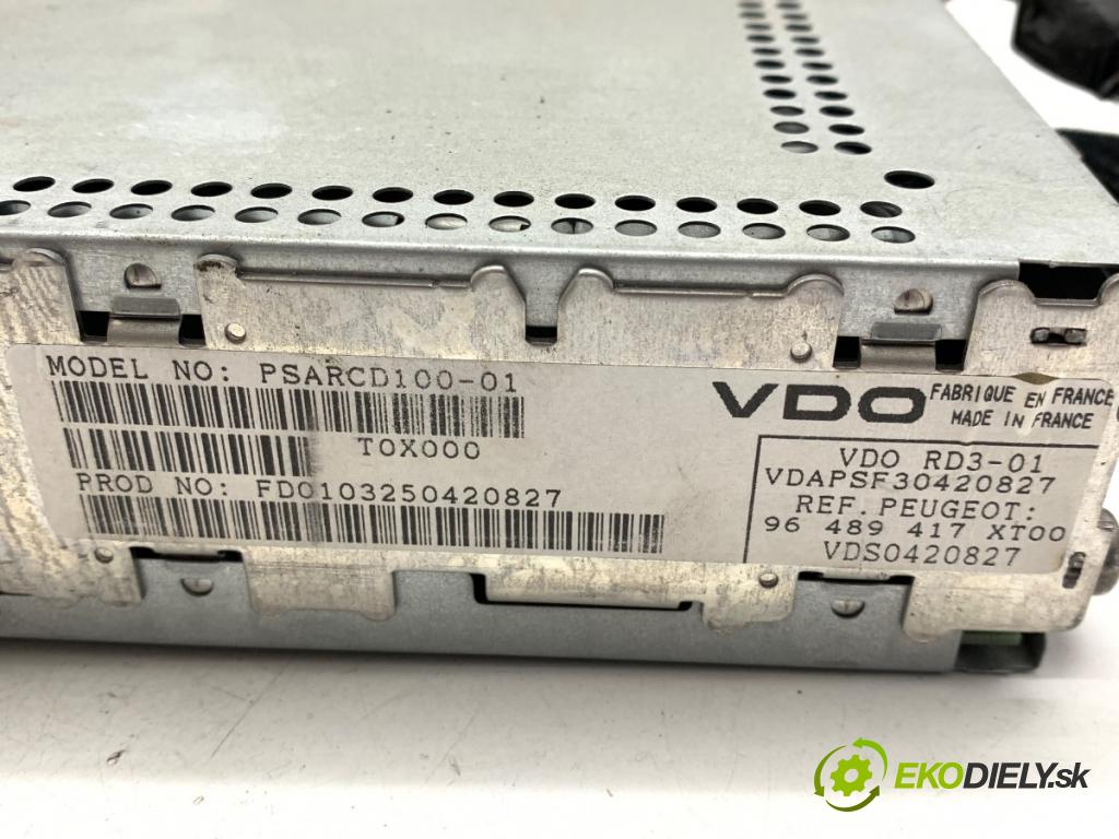 PEUGEOT 206 liftback 2003 50 kW 1.4 HDi eco 70 1398 RADIO 96489417XT (Audio zariadenie)