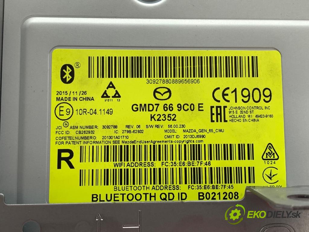 MAZDA 6 GJ Kombi 2016 141 kW 2.5 2488 Dislpej RADIO GMD7669C0E