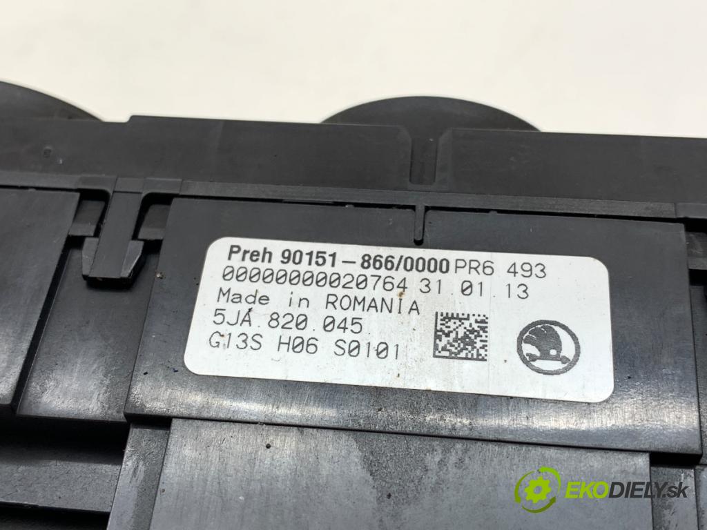 SKODA RAPID liftback 2013 77 kW 1.2 TSI 1197 Panel ovládaní topení 5JA820045 (Páčky pod volantem)
