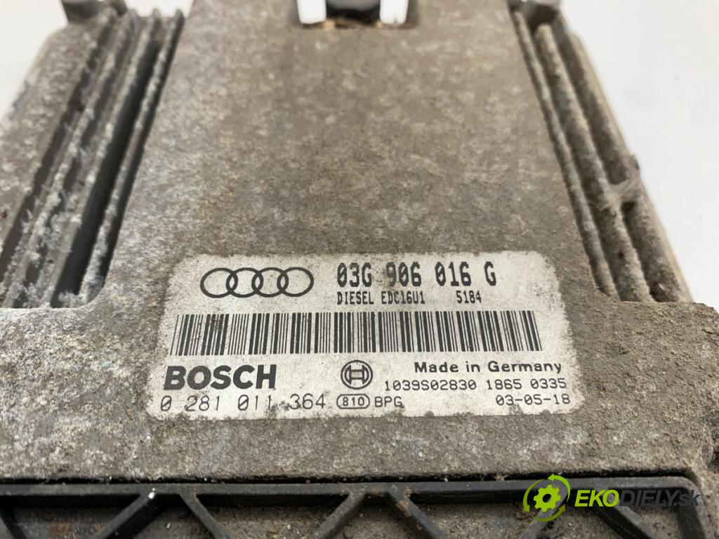 AUDI A3 8P liftback 2003 103 kW 2.0 TDI 1968 řídící jednotka motora 03G906016G (Řídicí jednotka)