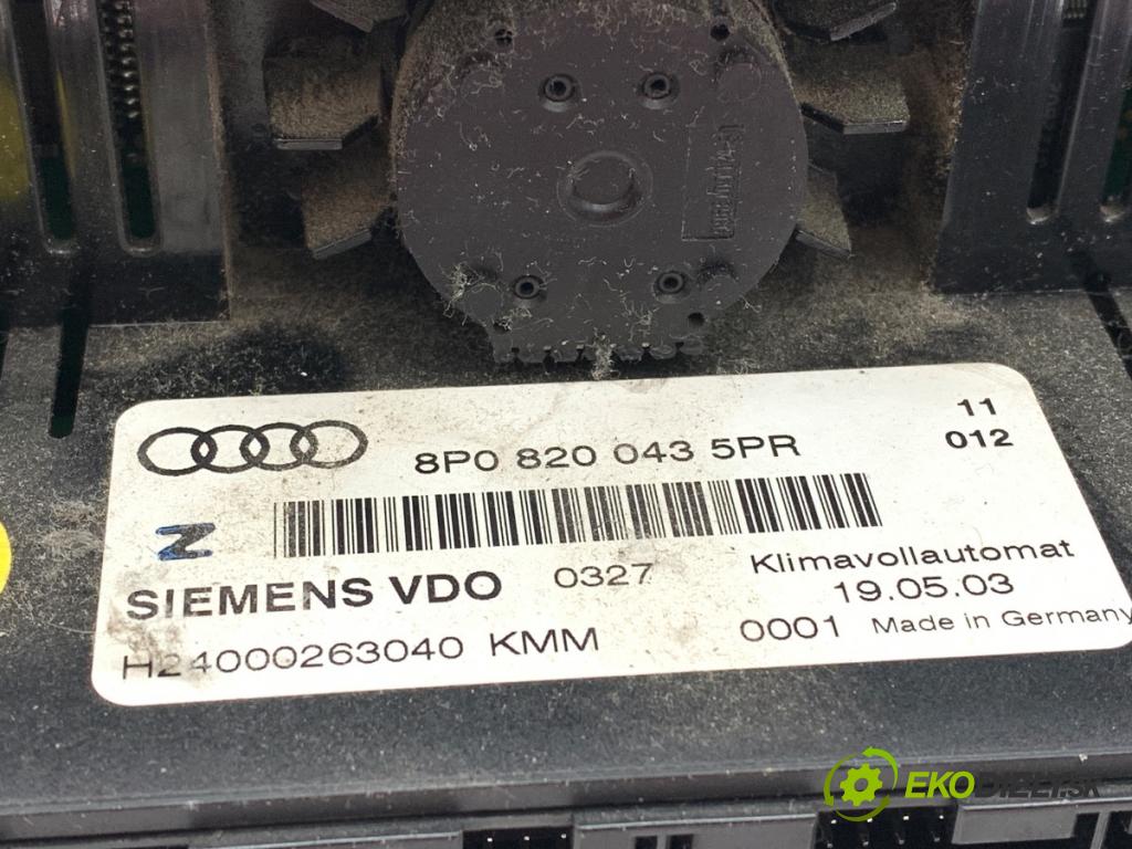 AUDI A3 8P liftback 2003 103 kW 2.0 TDI 1968 Panel ovládaní topení 8P0820043 (Páčky pod volantem)