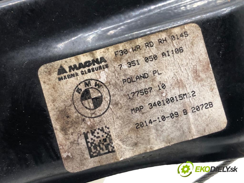 BMW F30 sedan 2015 225 kW 335 i xDrive 2979 mechanismus okna pravý zadní část 7351050