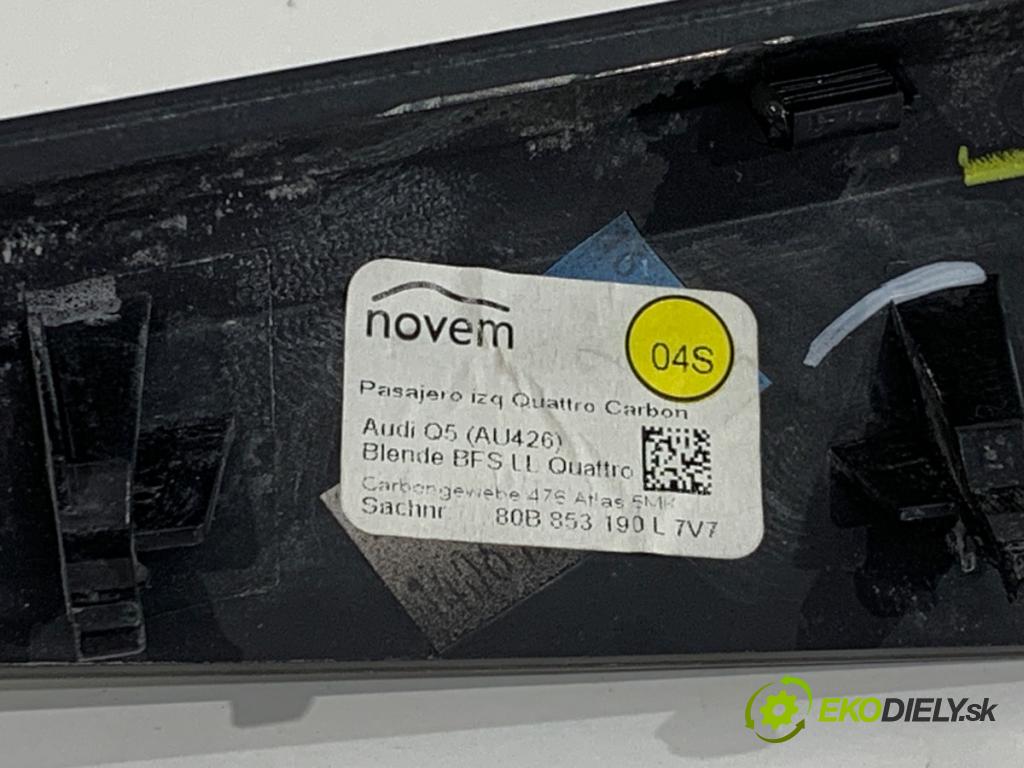 AUDI Q5 FY SUV 2018 260 kW SQ5 TFSI quattro 2995 lišty kryt 80B853190L (Lišta)