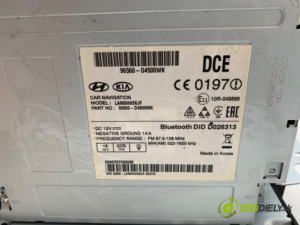 KIA OPTIMA sedan 2015 120 kW 2.0 CVVL 1999 RADIO 96560-D4500WK (Audio zariadenie)