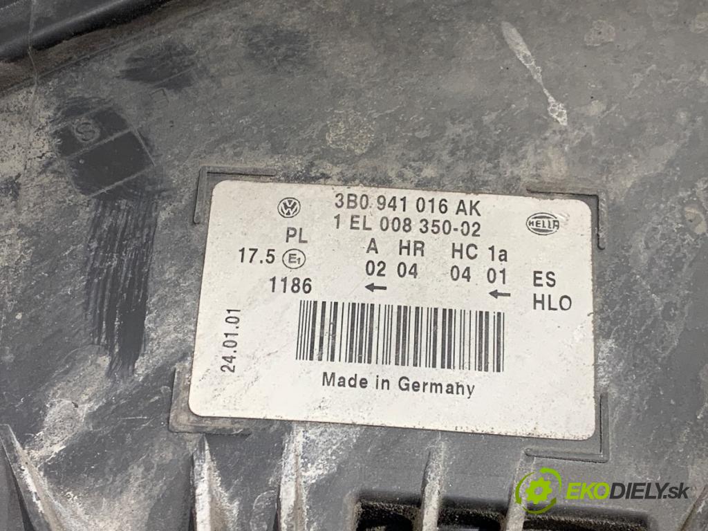 VW PASSAT B5 FL Kombi 2001 74 kW 1.9 TDI 1896 světlomet pravý přední část 3B0941016AK